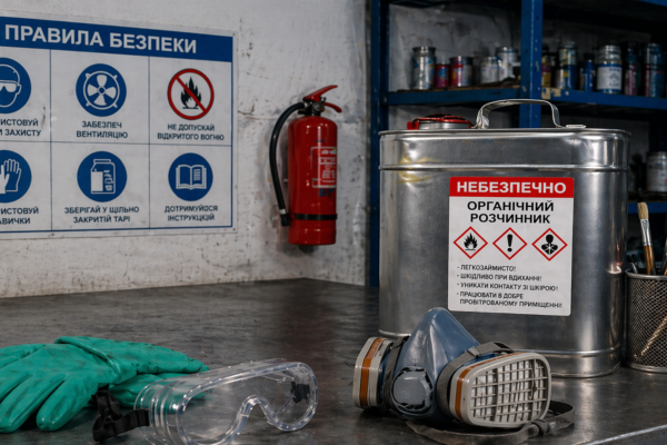 Техніка безпеки при роботі з органічними розчинниками на виробництві