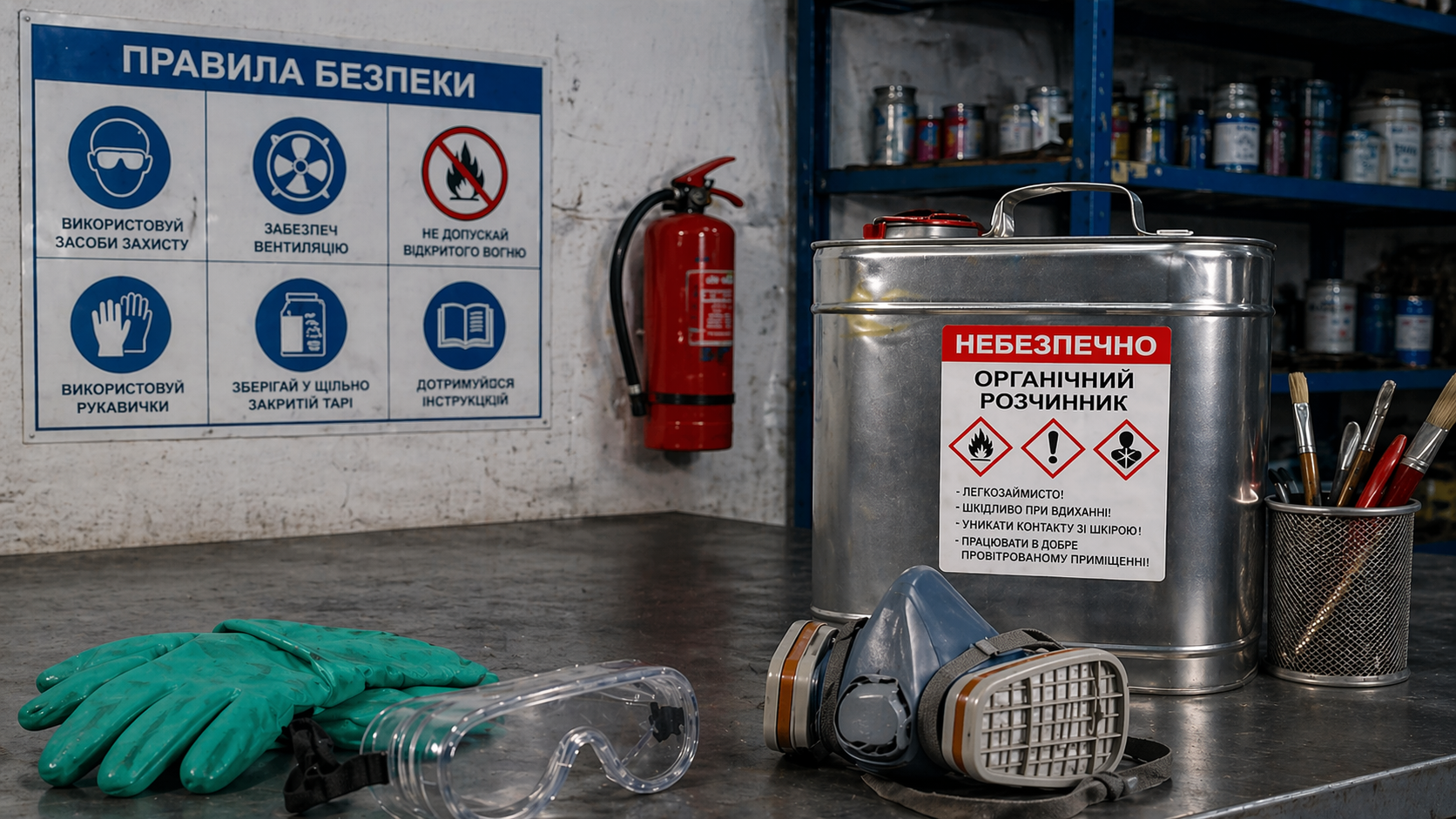 Техніка безпеки при роботі з органічними розчинниками на виробництві